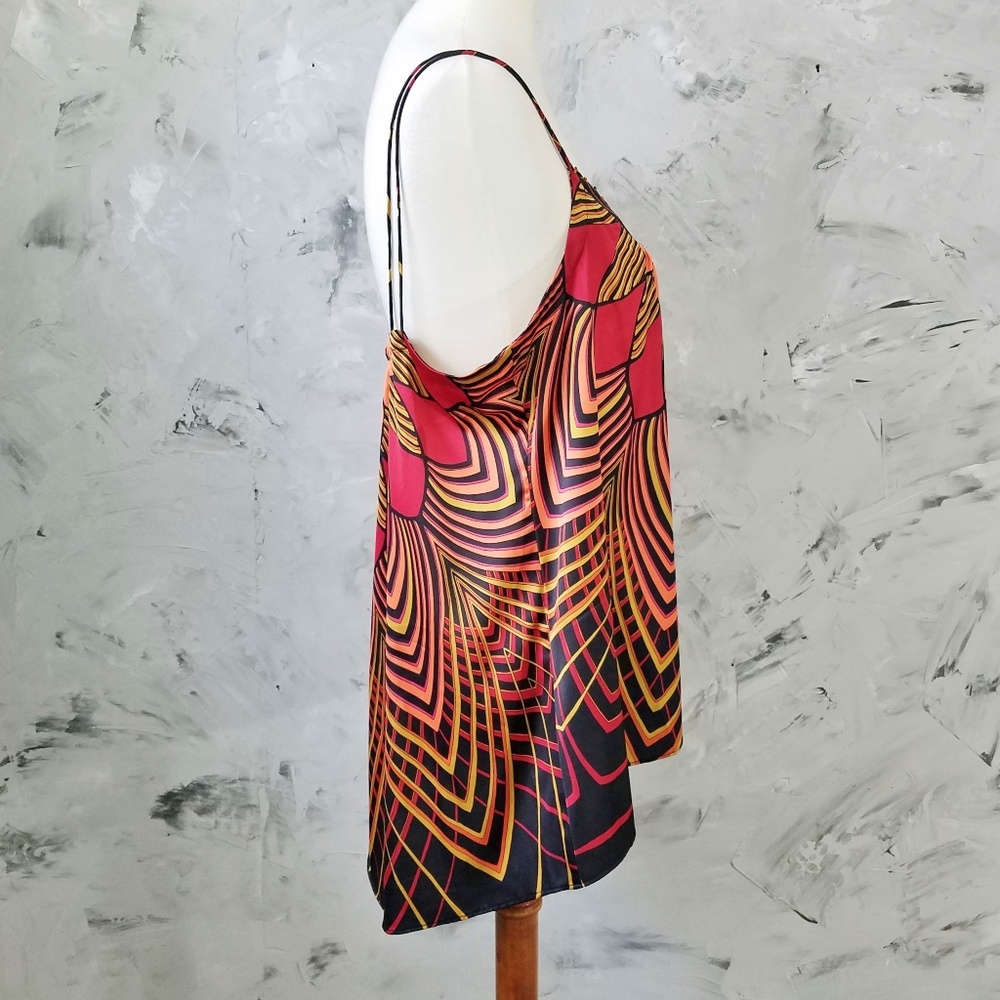 NICOLE MILLER Bold Red & Orange Flowing Camisole - Picture 3 of 7